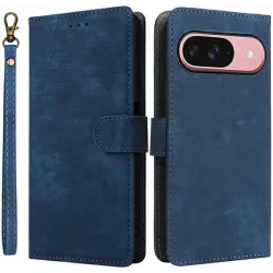 Phonesta Vintage Skin Book Wallet Klapphülle für Google Pixel 10 / 10 Pro - Blau
