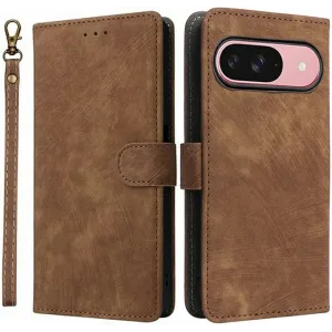 Phonesta Vintage Skin Book Wallet Klapphülle für Google Pixel 10 / 10 Pro - Braun