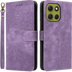 Phonesta Vintage Skin Book Wallet Klapphülle für Motorola Moto G86 - Lila