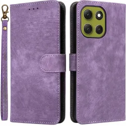 Phonesta Vintage Skin Book Wallet Klapphülle für Motorola Moto G86 Power - Lila