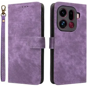 Phonesta Vintage Skin Book Wallet Klapphülle für Oppo Find X9 Pro - Lila