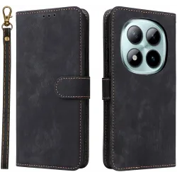 Phonesta Vintage Skin Book Wallet Klapphülle für Xiaomi Redmi Note 15 Pro 5G - Schwarz