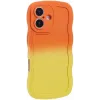Phonesta Wavy Gradient Silikon Back Cover Hülle für Apple iPhone 16 - Orange/Gelb 2
