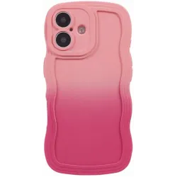 Phonesta Wavy Gradient Silikon Back Cover Hülle für Apple iPhone 16 Plus - Rosa