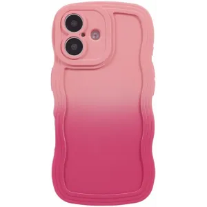 Phonesta Wavy Gradient Silikon Back Cover Hülle für Apple iPhone 16 Plus - Rosa