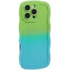 Phonesta Wavy Gradient Silikon Back Cover Hülle für Apple iPhone 16 Pro - Grün/Blau 2