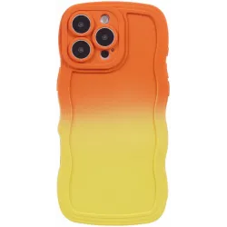 Phonesta Wavy Gradient Silikon Back Cover Hülle für Apple iPhone 16 Pro Max - Orange/Gelb