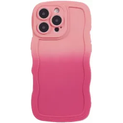 Phonesta Wavy Gradient Silikon Back Cover Hülle für Apple iPhone 16 Pro Max - Rosa