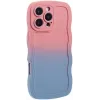Phonesta Wavy Gradient Silikon Back Cover Hülle für Apple iPhone 16 Pro Max - Rosa/Blau 2