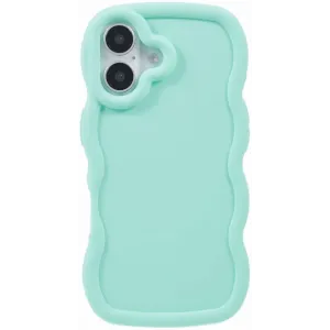 Phonesta Wavy Silikon Back Cover Hülle für Apple iPhone 16 - Minzgrün
