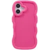 Phonesta Wavy Silikon Back Cover Hülle für Apple iPhone 16 Plus - Hot Pink