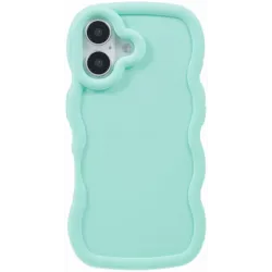 Phonesta Wavy Silikon Back Cover Hülle für Apple iPhone 16 Plus - Minzgrün