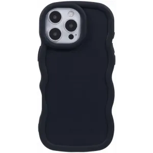 Phonesta Wavy Silikon Back Cover Hülle für Apple iPhone 16 Pro Max - Schwarz