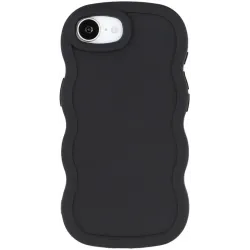 Phonesta Wavy Silikon Back Cover Hülle für Apple iPhone 17e/16e - Schwarz