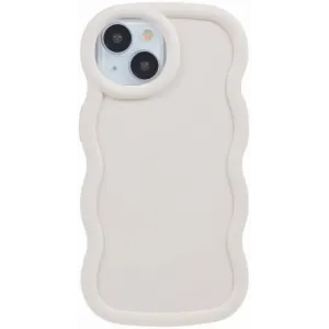 Phonesta Wavy Silikon Back Cover Hülle für Apple iPhone 15 - Beige