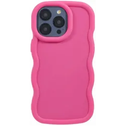 Phonesta Wavy Silikon Back Cover Hülle für Apple iPhone 15 Pro Max - Hot Pink