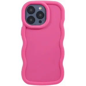 Phonesta Wavy Silikon Back Cover Hülle für Apple iPhone 15 Pro Max - Hot Pink