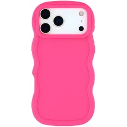 Phonesta Wavy Silikon Back Cover Hülle für Apple iPhone 17 Pro Max - Hot Pink