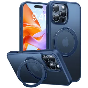 Torras Ostand Pro Back Cover Hülle mit MagSafe für Apple iPhone 16 Pro - Dunkelblau