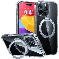 Torras Ostand Pro Back Cover Hülle mit MagSafe für Apple iPhone 16 Pro - Transparent