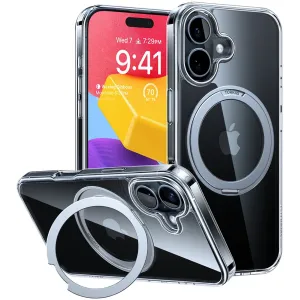 Torras Ostand Pro Back Cover Hülle mit MagSafe für Apple iPhone 16 - Transparent