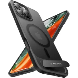 Torras Pstand Back Cover Hülle mit MagSafe für Apple iPhone 16 Pro - Schwarz