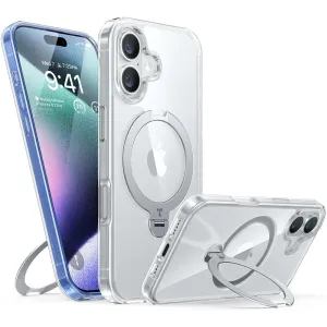 Torras Ostand Spin Back Cover Hülle mit MagSafe für Apple iPhone 16 Plus - Transparent