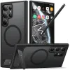 Torras Pstand Back Cover Hülle mit MagSafe für Samsung Galaxy S24 Ultra - Schwarz 0