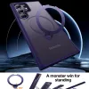 Torras Ostand Spin Back Cover Hülle mit MagSafe für Samsung Galaxy S24 Ultra - Dunkelviolett 1