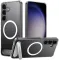 Torras Pstand Back Cover Hülle mit MagSafe für Samsung Galaxy S25 Plus - Transparent
