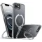 Torras Ostand Spin Back Cover Hülle mit MagSafe für Apple iPhone 17e/16e - Transparent