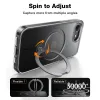 Torras Ostand Spin Back Cover Hülle mit MagSafe für Apple iPhone 17e/16e - Transparent 3