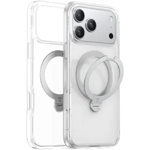 Torras Ostand Spin Back Cover Hülle mit MagSafe für Apple iPhone 17 Pro - Transparent