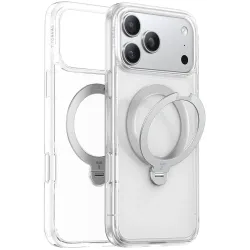 Torras Ostand Spin Back Cover Hülle mit MagSafe für Apple iPhone 17 Pro Max - Transparent