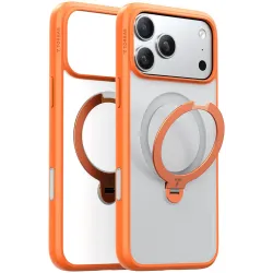 Torras Ostand Spin Back Cover Hülle mit MagSafe für Apple iPhone 17 Pro Max - Orange