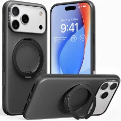 Torras Ostand R Fitness Back Cover Hülle mit MagSafe für Apple iPhone 17 Pro - Schwarz